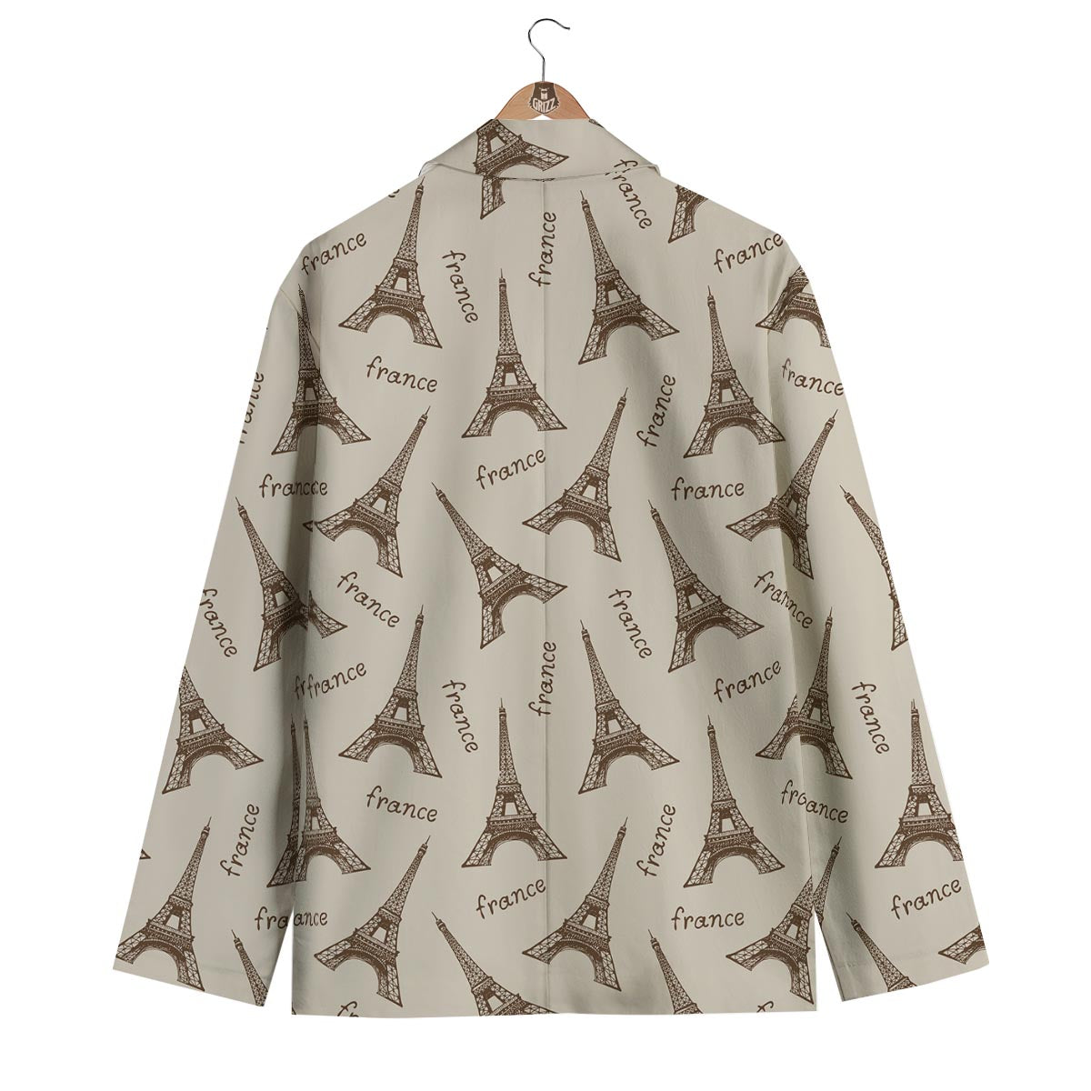 Eiffel Tower Pattern Print Men's Blazer-grizzshop
