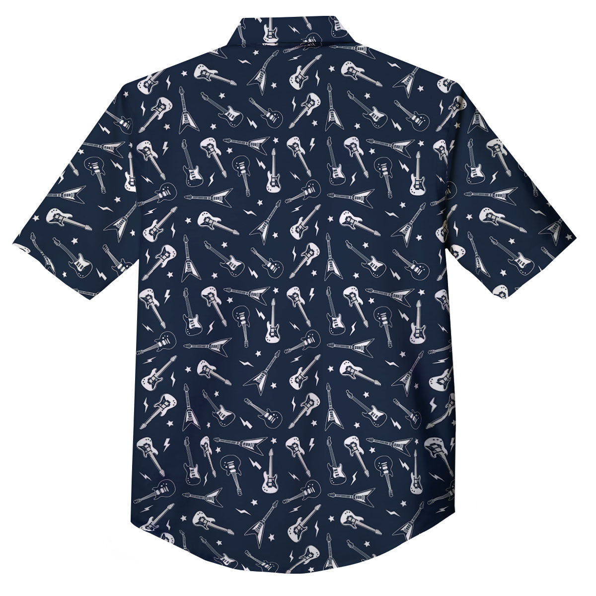 Electric Guitar Print Pattern Button Up Shirt-grizzshop