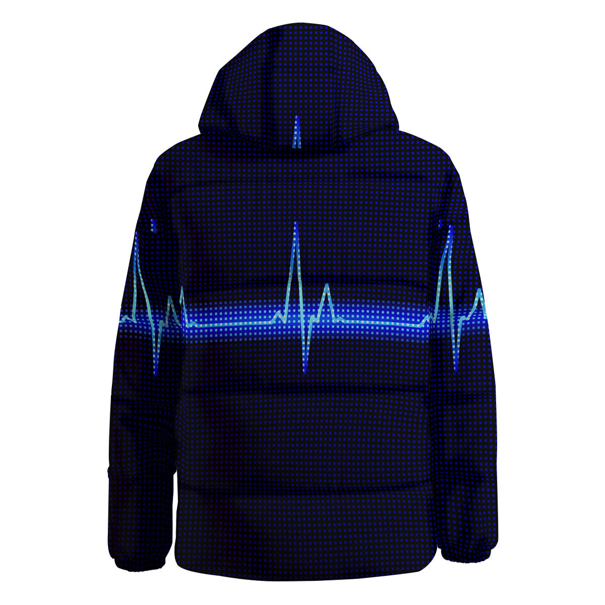 Electrocardiogram Heartbeat Print Down Jacket-grizzshop