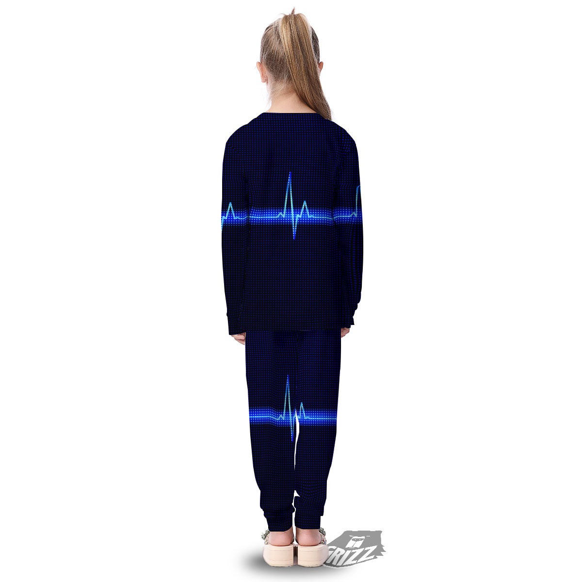 Electrocardiogram Heartbeat Print Kid's Pajamas-grizzshop