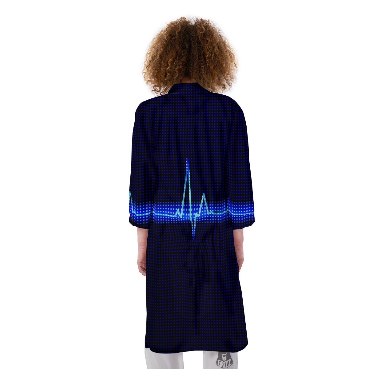 Electrocardiogram Heartbeat Print Kimono-grizzshop