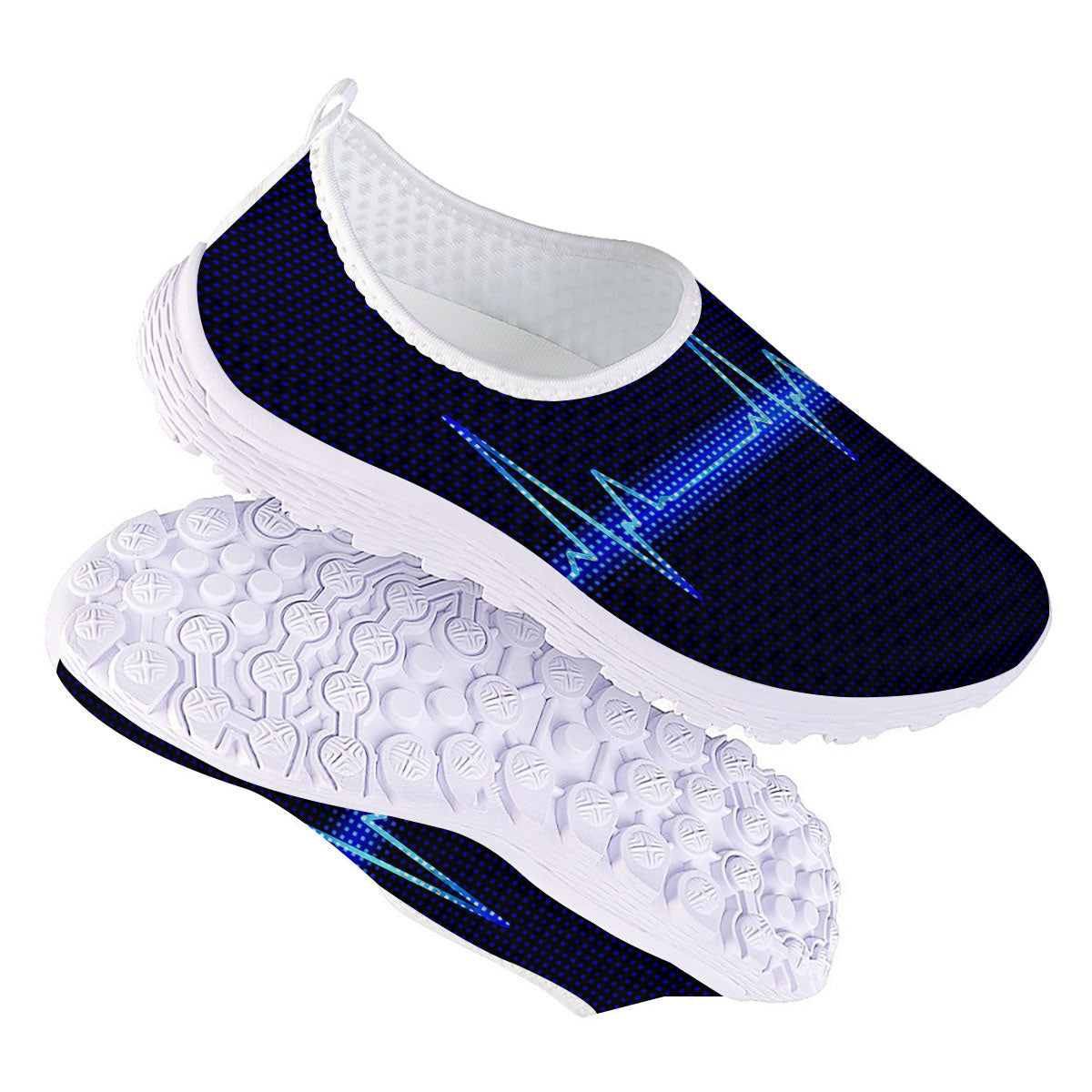 Electrocardiogram Heartbeat Print Nurse Shoes-grizzshop