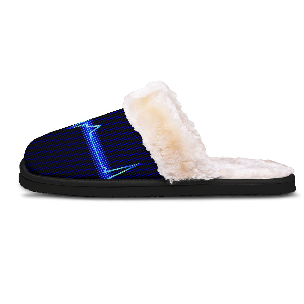 Electrocardiogram Heartbeat Print Slippers-grizzshop