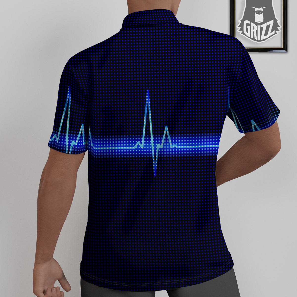 Electrocardiogram Heartbeat Print Untucked Shirts-grizzshop
