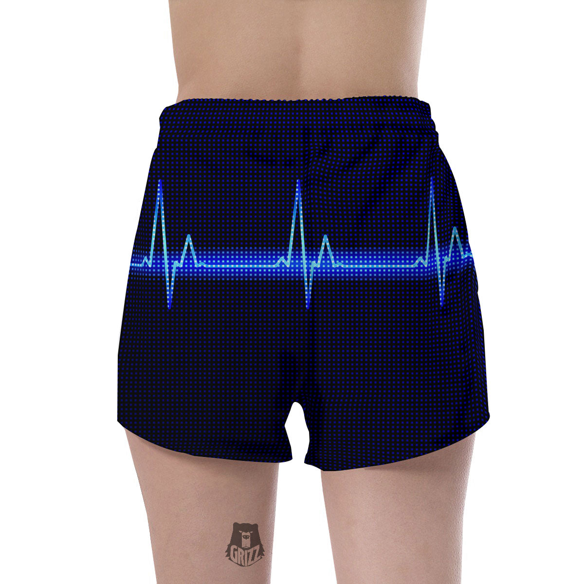 Electrocardiogram Heartbeat Print Women's Shorts-grizzshop