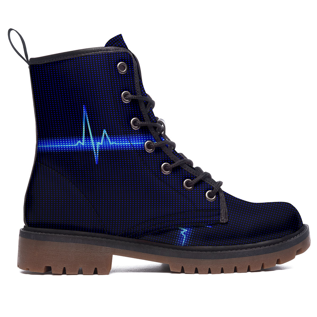 Electrocardiogram Heartbeat Print Work Boots-grizzshop