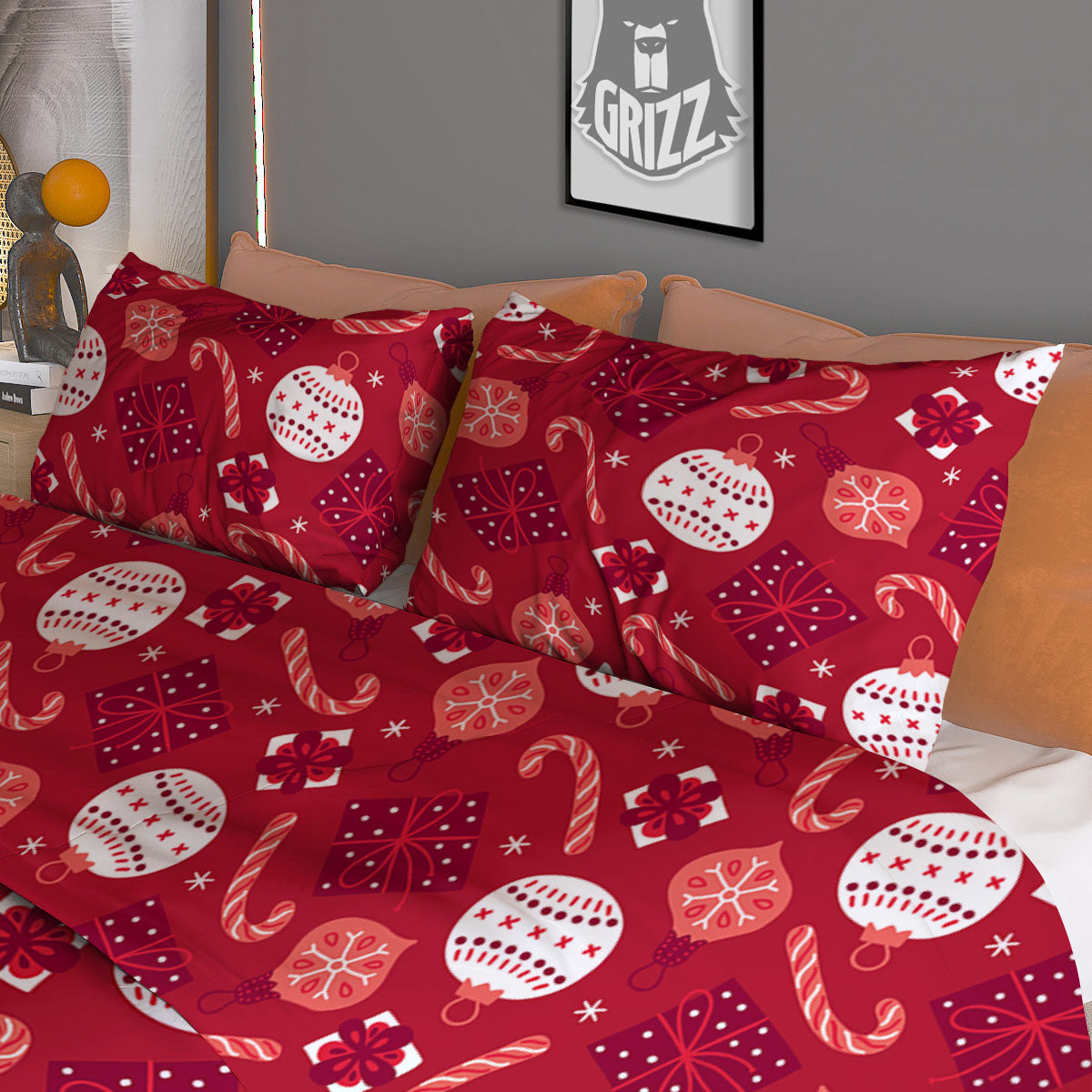 Elements Merry Christmas Print Pattern Duvet Cover Bedding Set