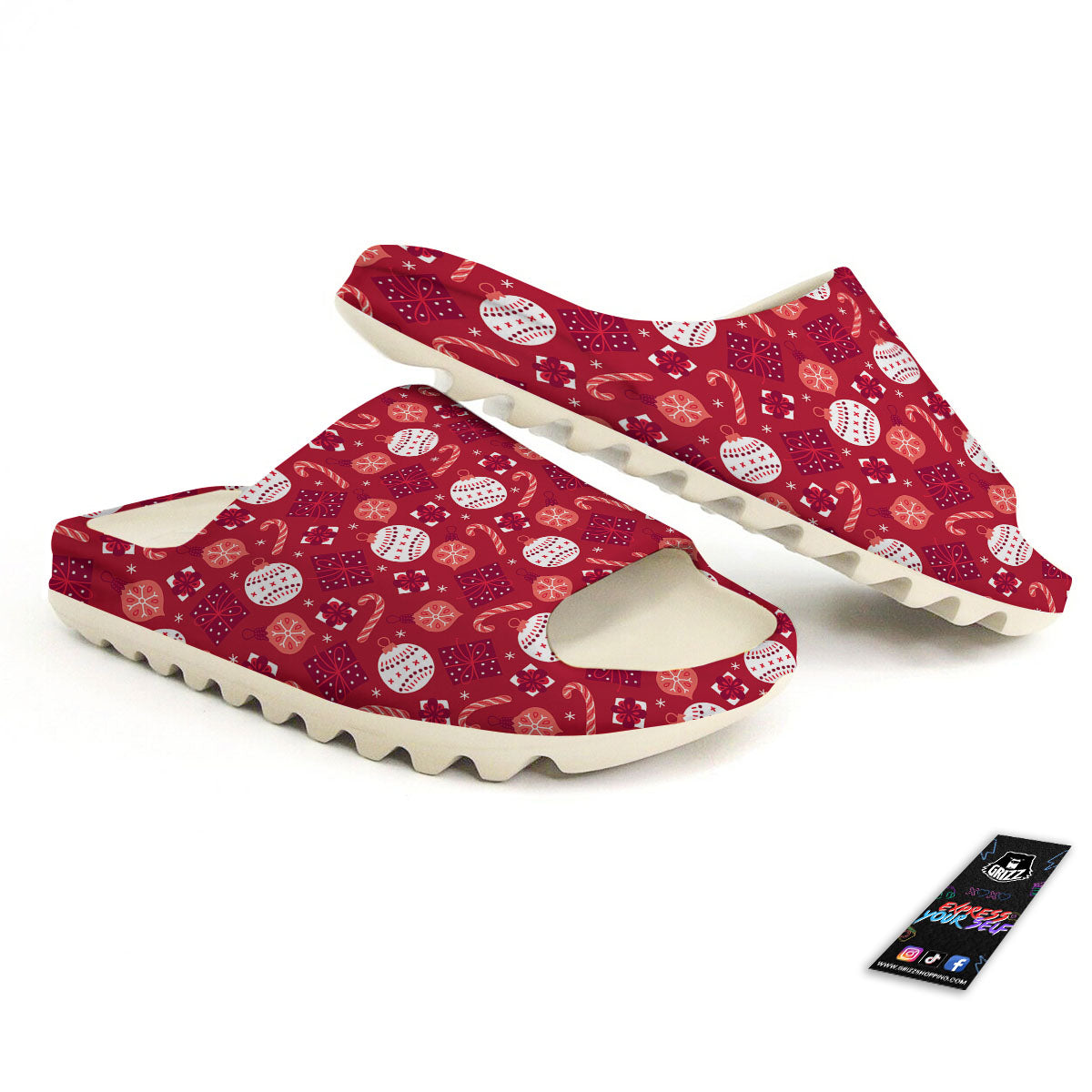 Elements Merry Christmas Print Pattern Sandals-grizzshop