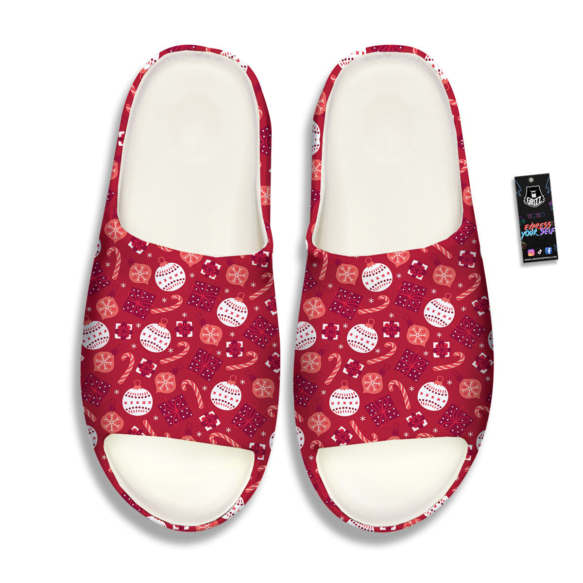 Elements Merry Christmas Print Pattern Sandals-grizzshop