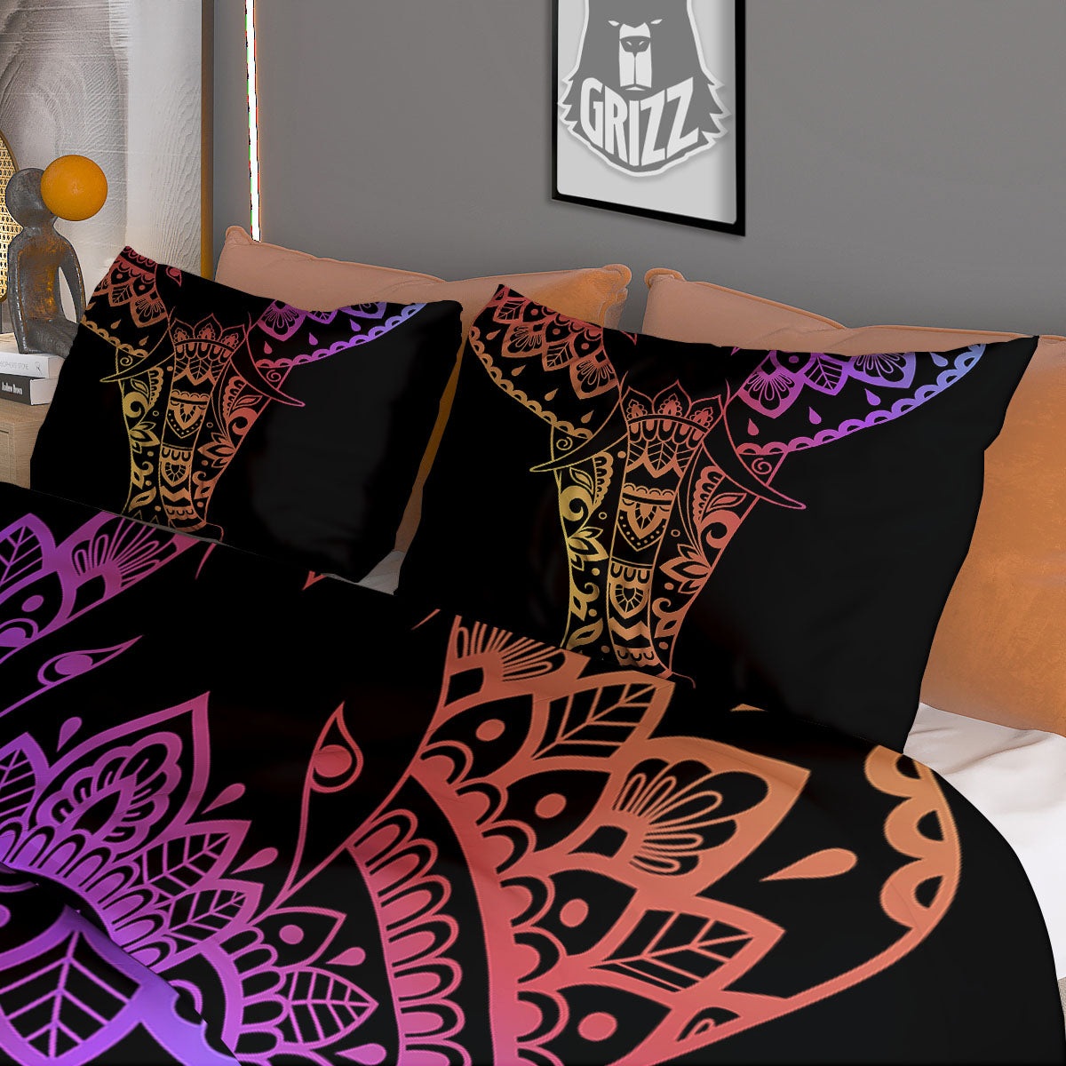 Dragonfly Black Purple And Teal Print Pattern Duvet Cover Bedding Set