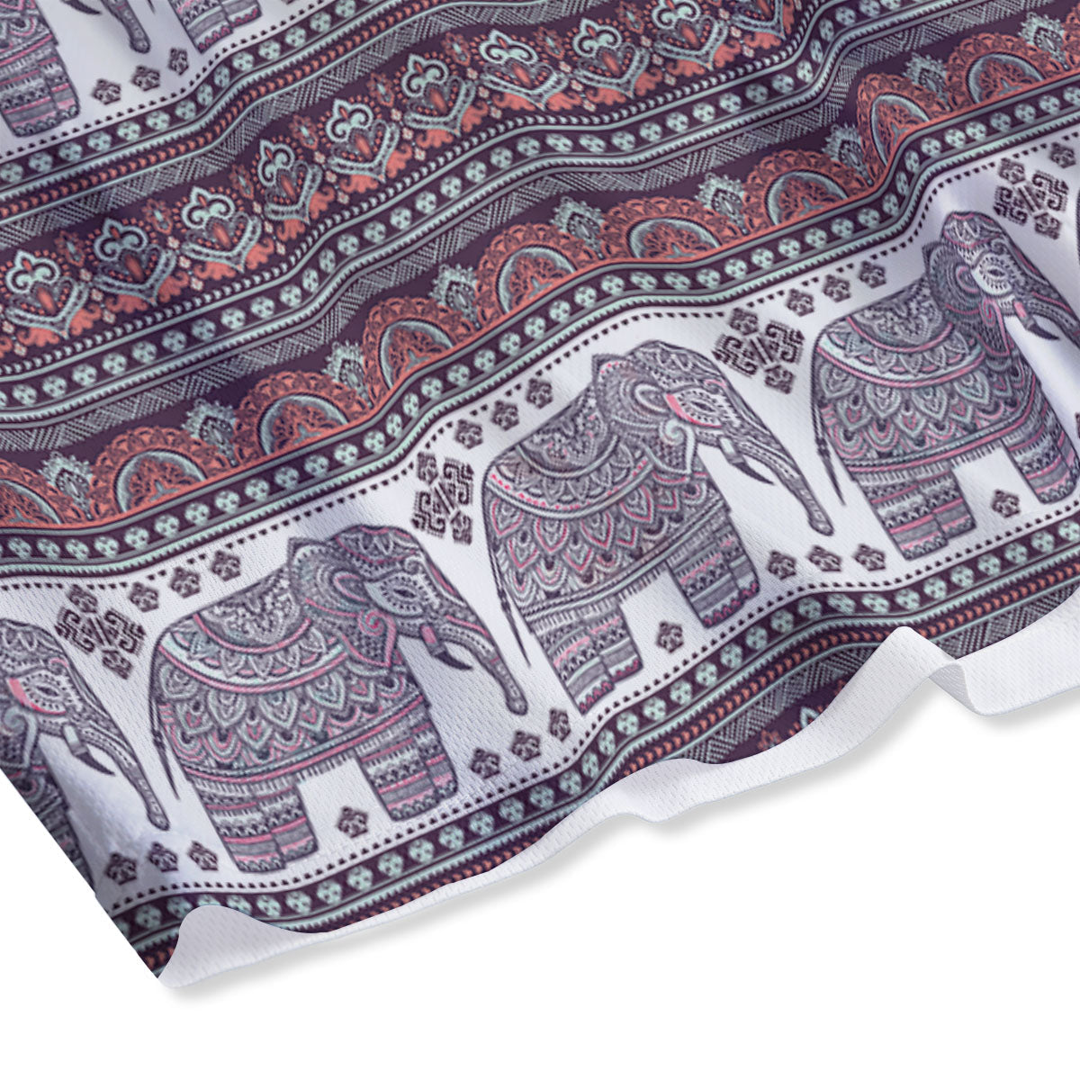 Elephant Indian Bohemian Print Pattern Mesh Shorts