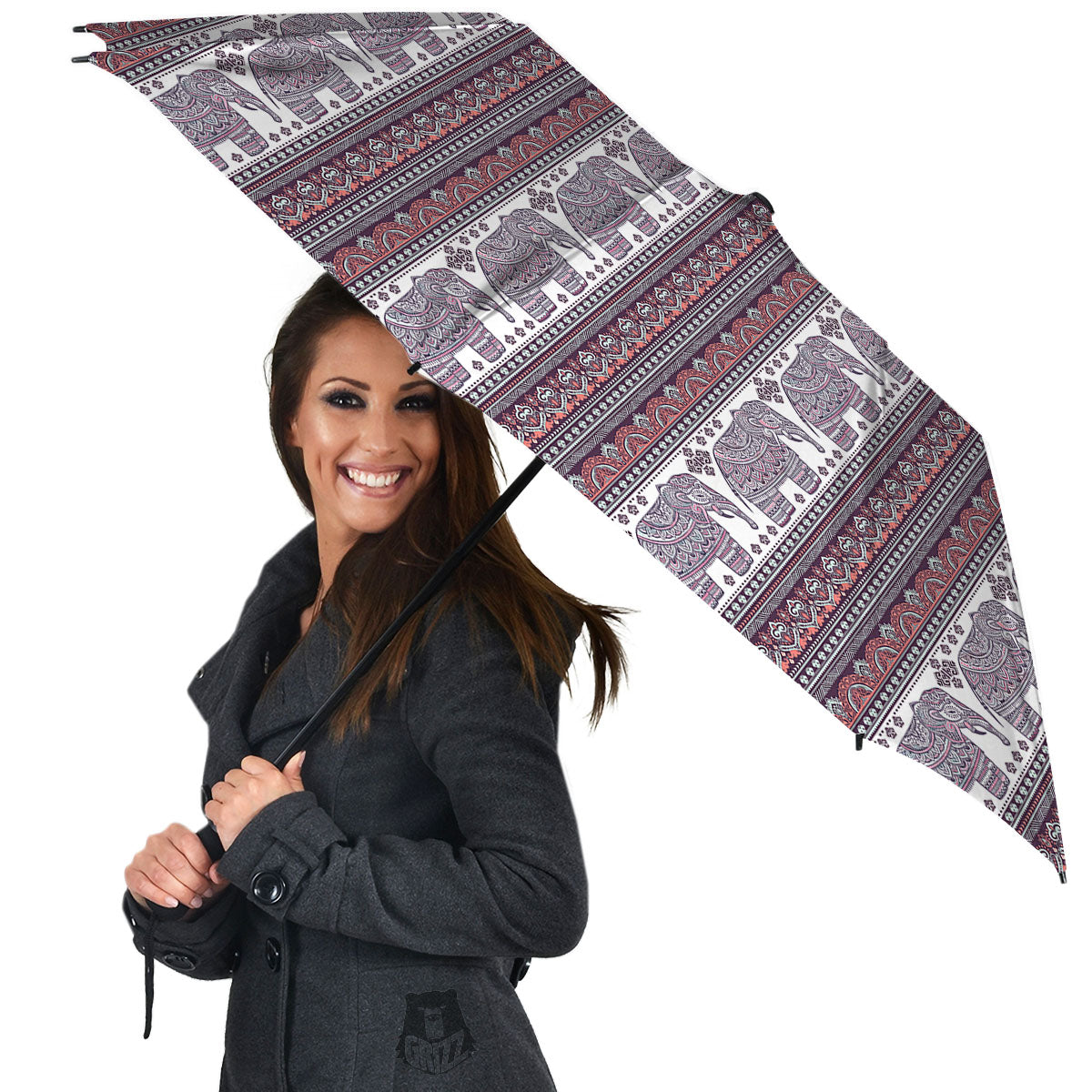 Elephant Indian Bohemian Print Pattern Umbrella-grizzshop