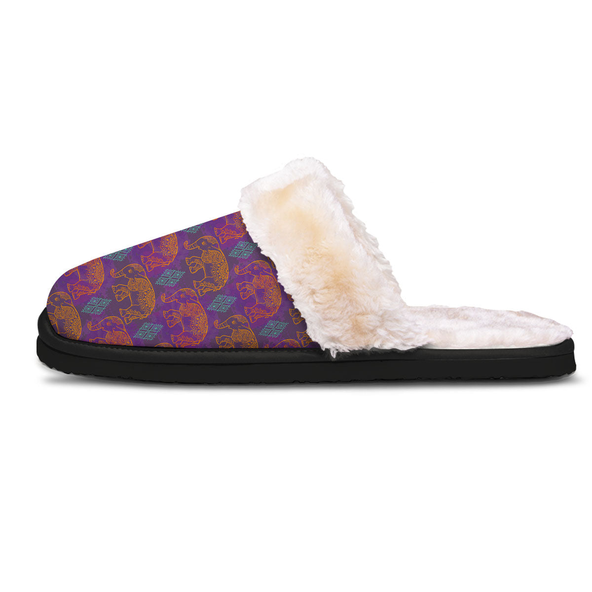 Elephant Indian Boho Print Pattern Slippers-grizzshop