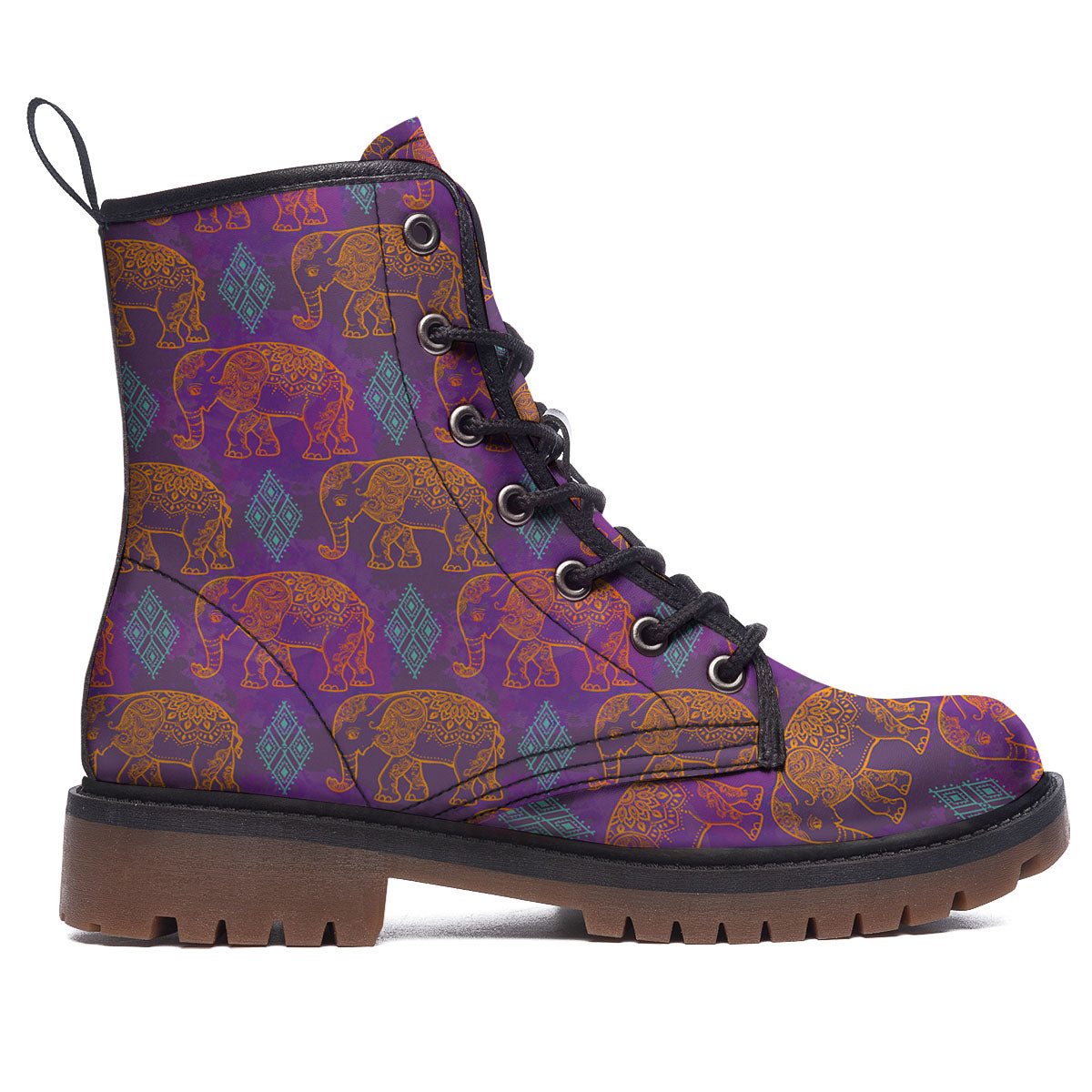 Elephant Indian Boho Print Pattern Work Boots-grizzshop