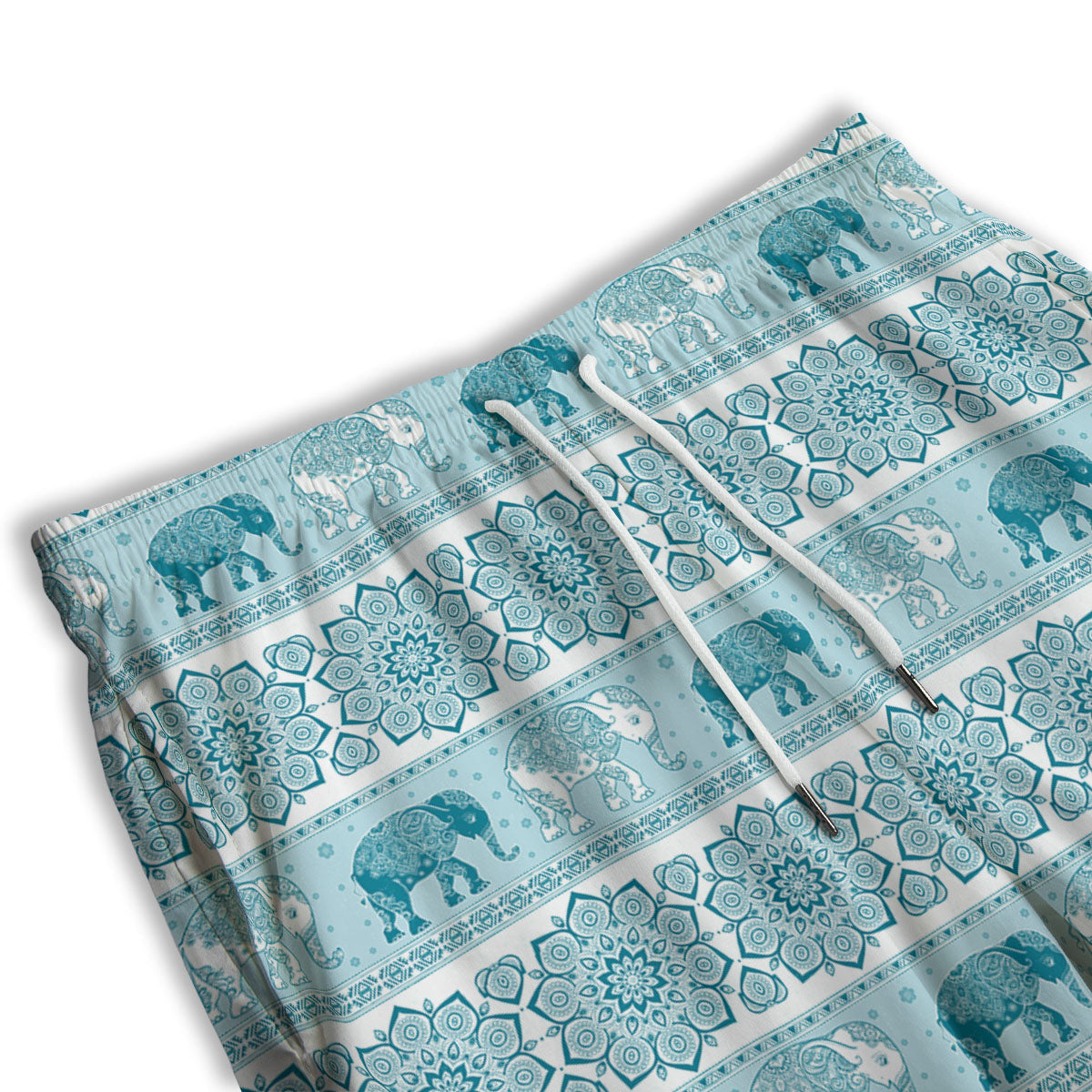 Elephant Indian Floral Print Pattern Men's Athletic Shorts