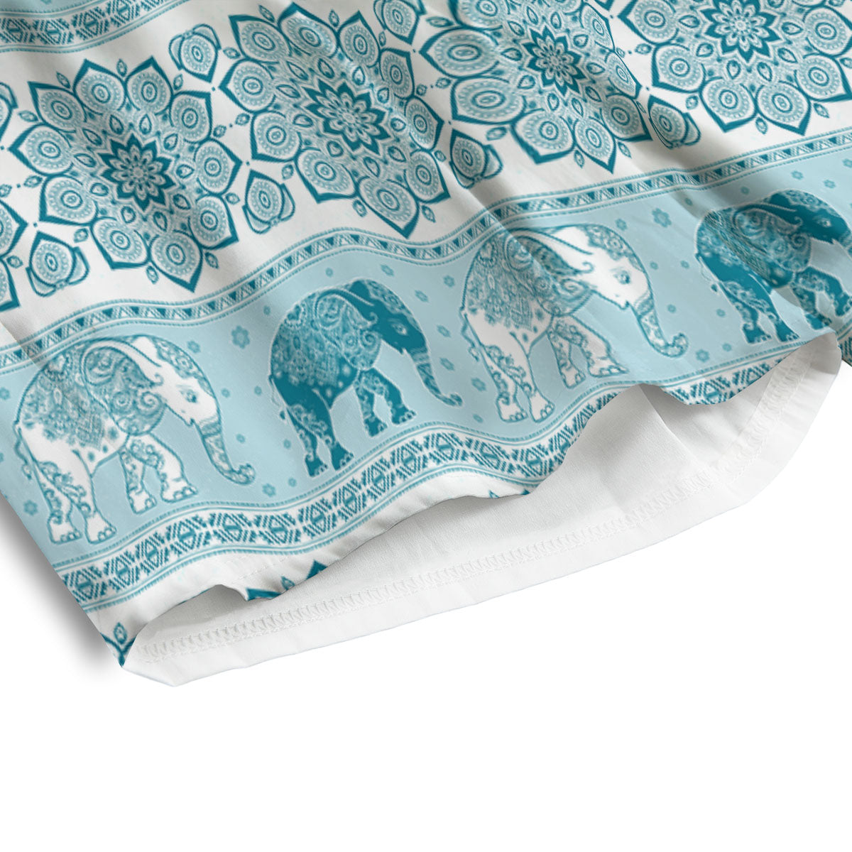 Elephant Indian Floral Print Pattern Men's Athletic Shorts