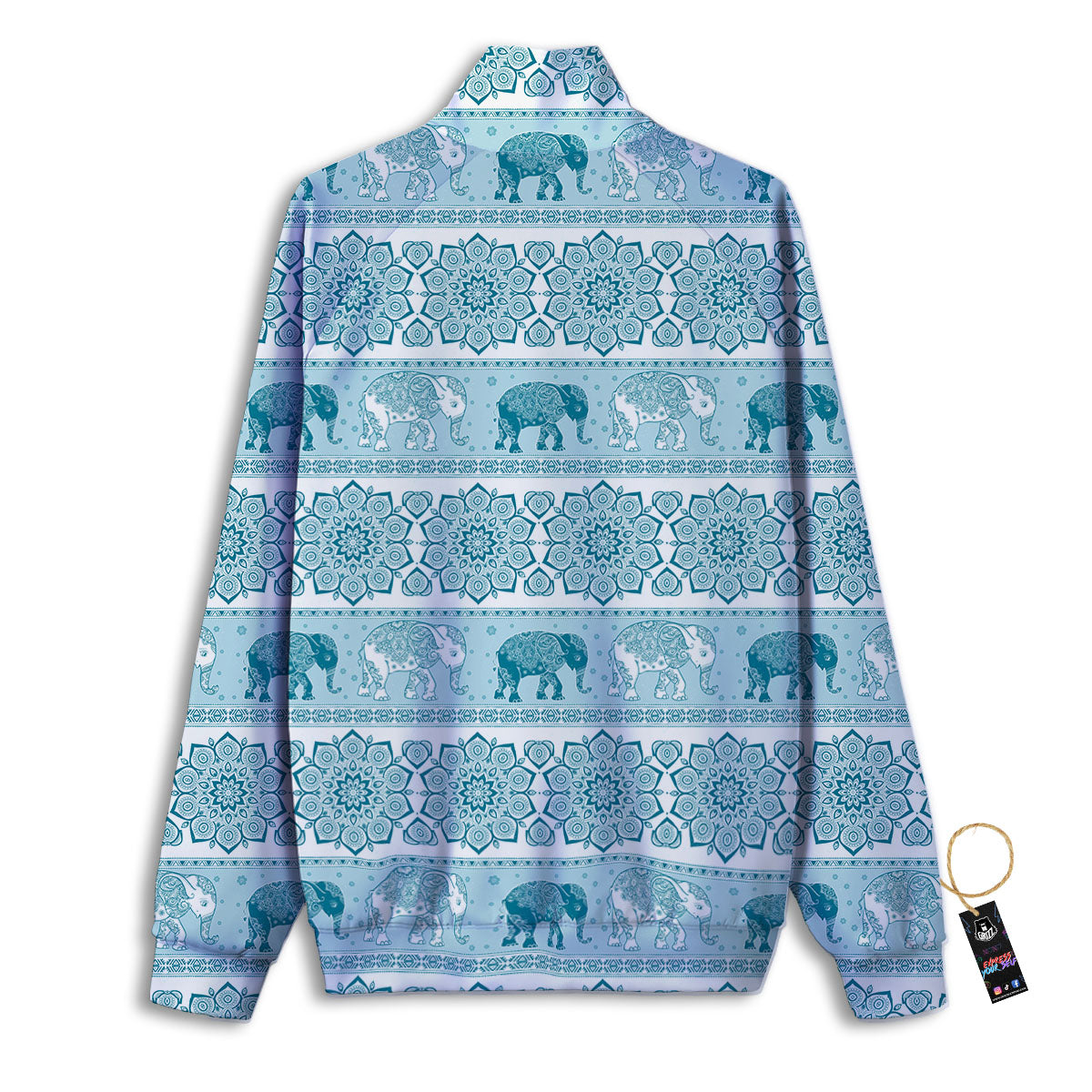Elephant Indian Floral Print Pattern Track Jacket-grizzshop