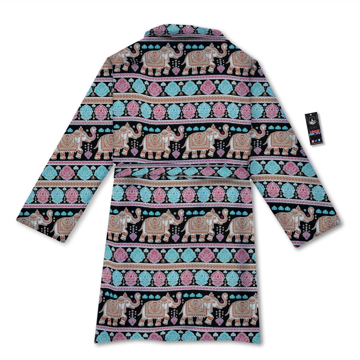 Elephant Indian Tribal Print Pattern Bathrobe-grizzshop