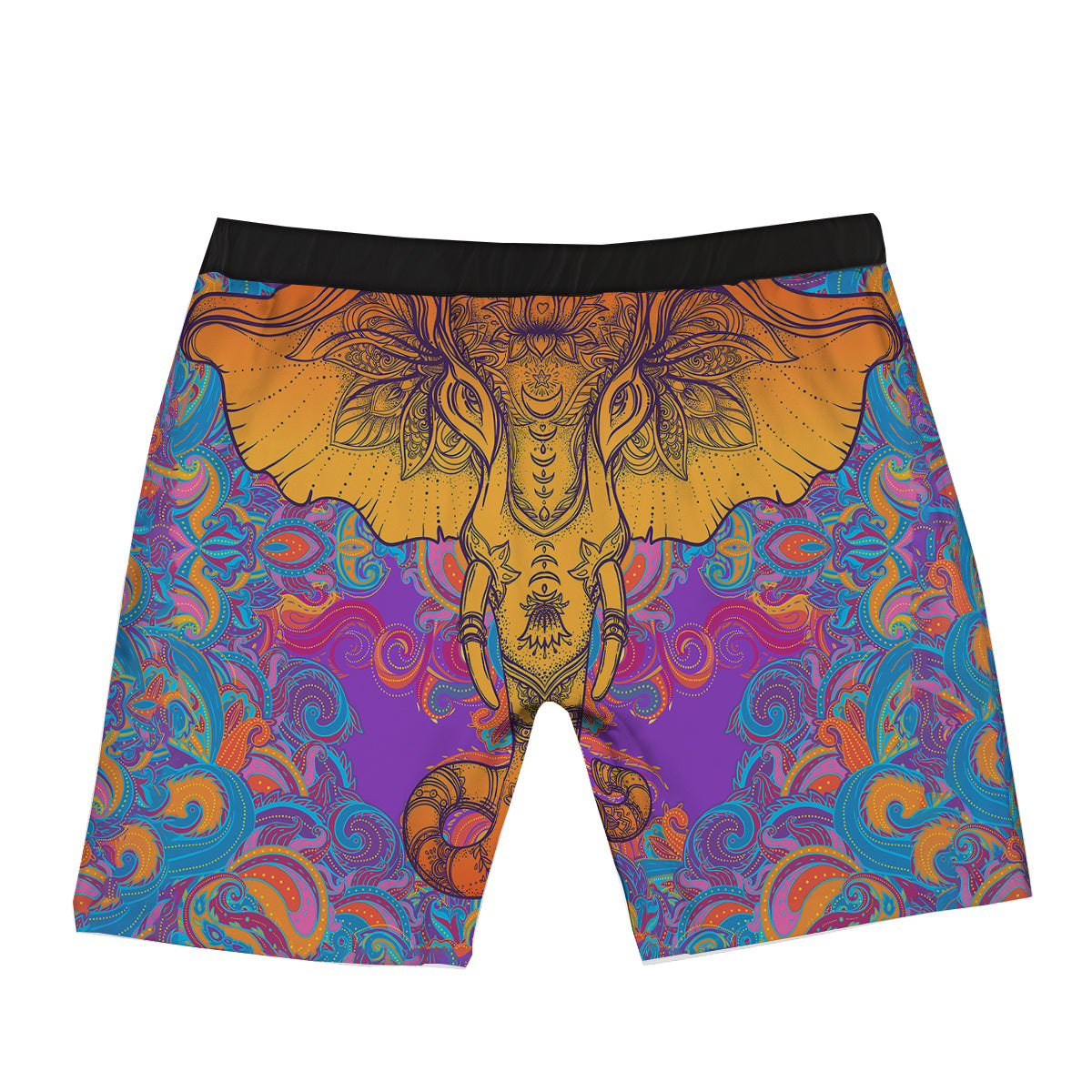 Elephant Spiritual Colorful Print Boxer Briefs-grizzshop