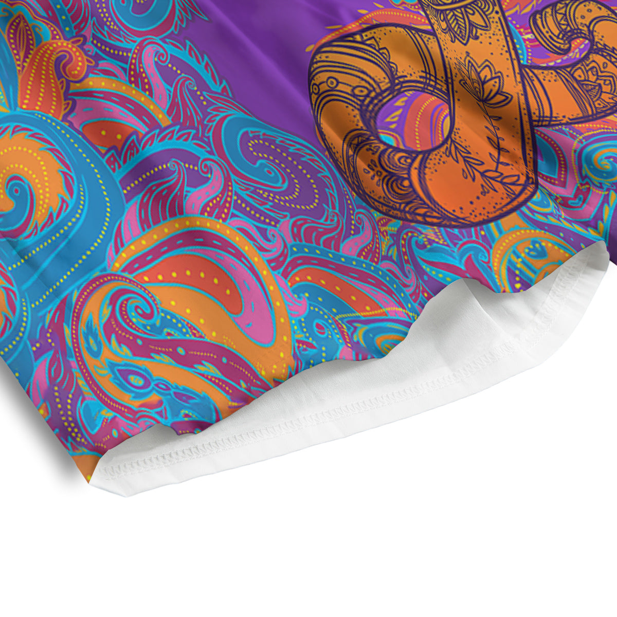 Elephant Spiritual Colorful Print Men's Athletic Shorts