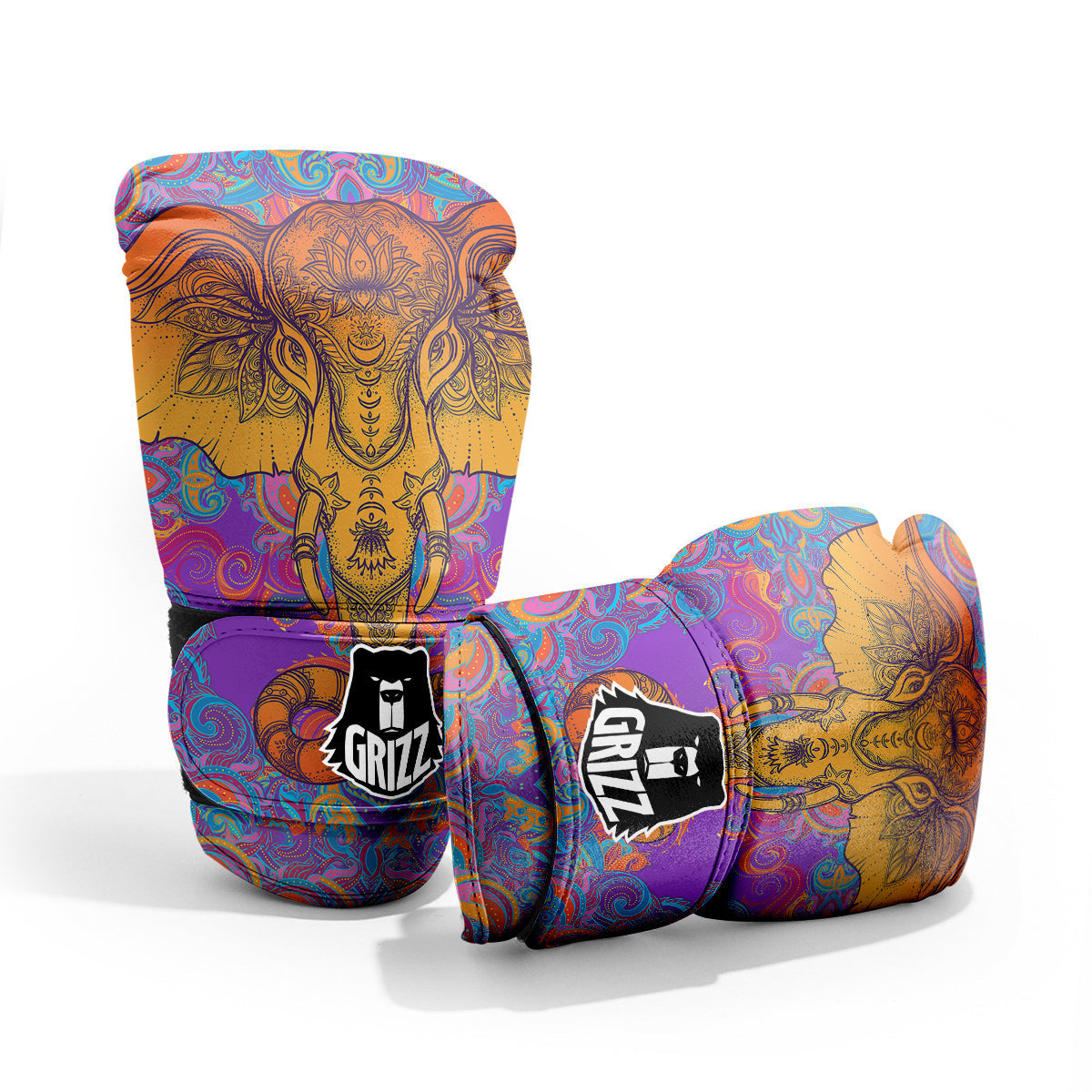 Elephant Spiritual Colorful Print Pro Boxing Glove