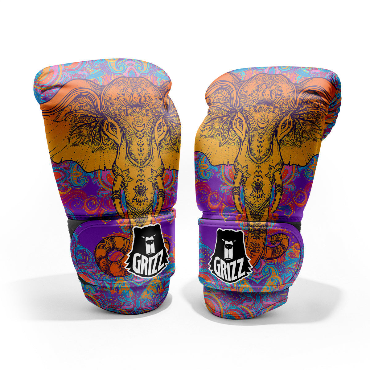 Elephant Spiritual Colorful Print Pro Boxing Glove