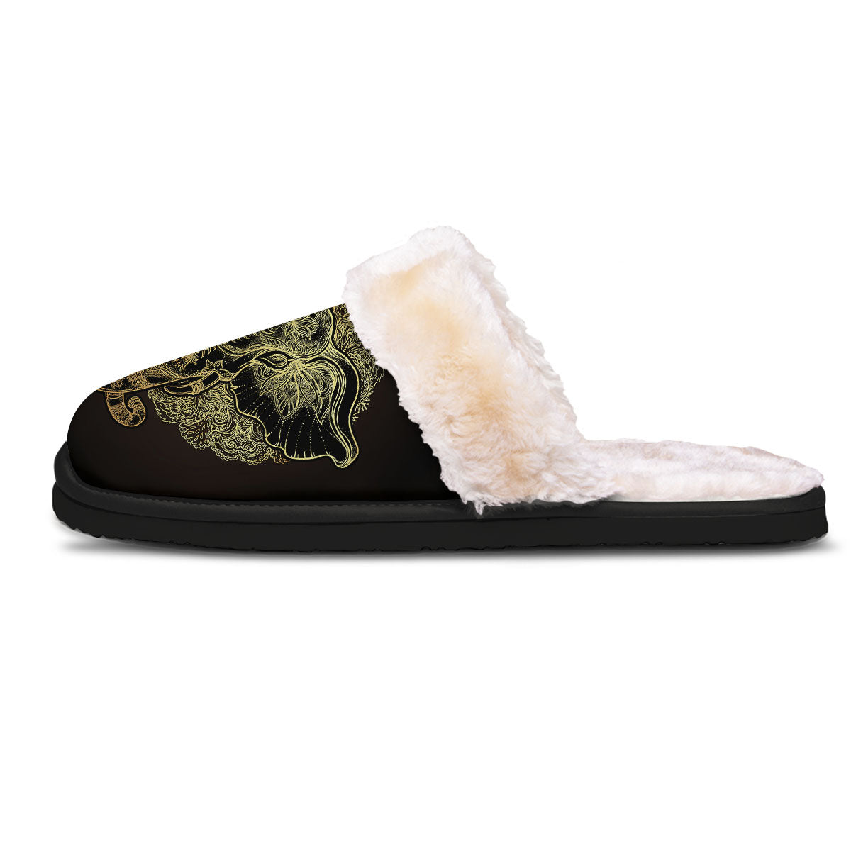 Elephant Spiritual Golden Print Slippers-grizzshop