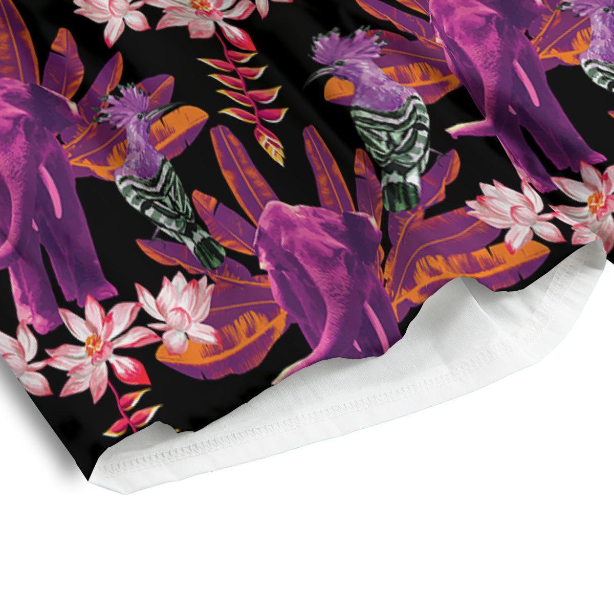 Elephant Tropical Purple Print Pattern Men's Athletic Shorts-grizzshop