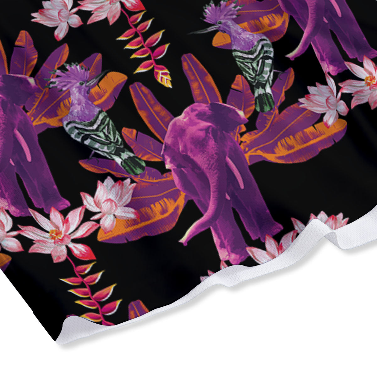 Elephant Tropical Purple Print Pattern Mesh Shorts-grizzshop