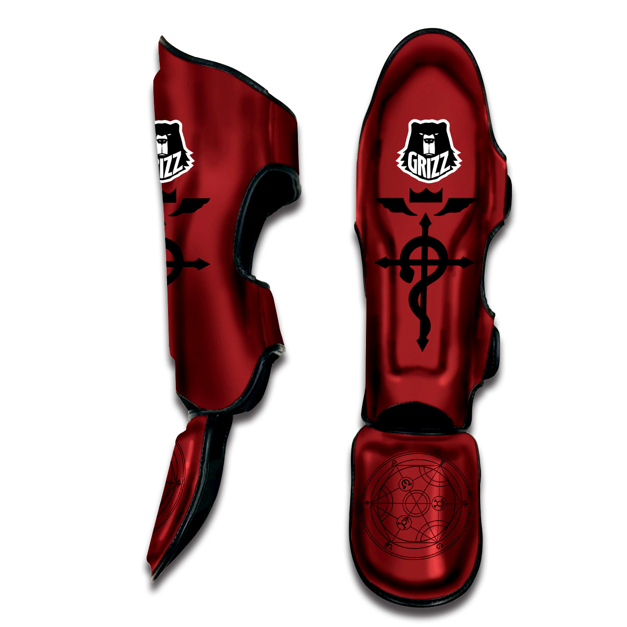 Elric Red Muay Thai Shin Guards-grizzshop
