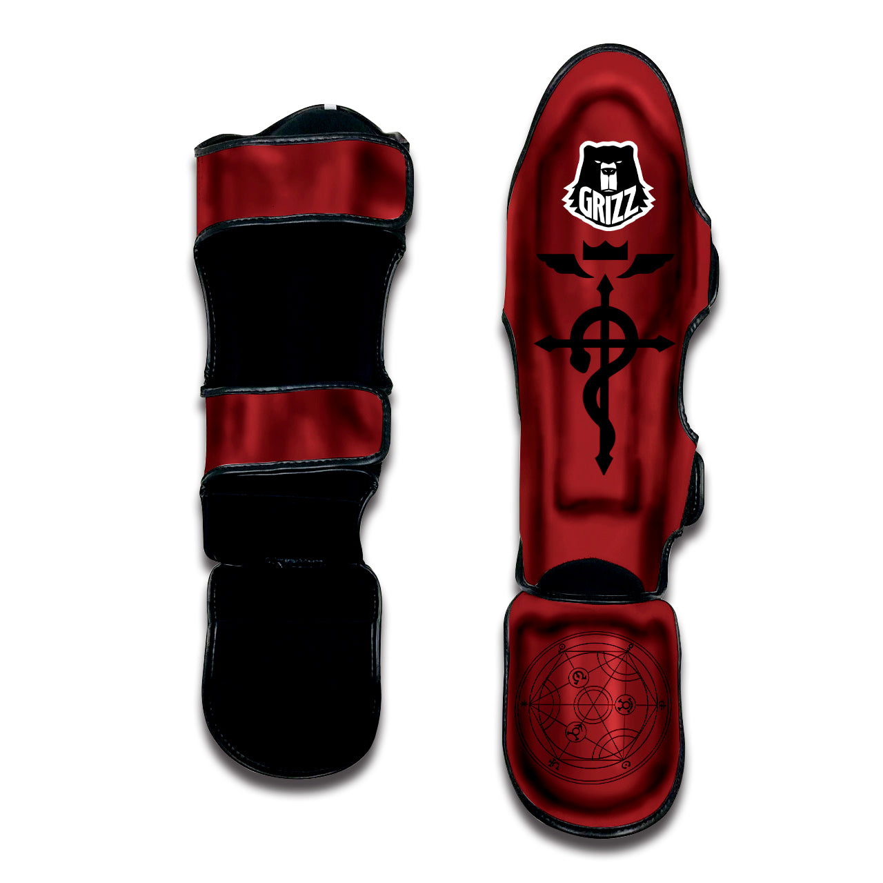Elric Red Muay Thai Shin Guards-grizzshop