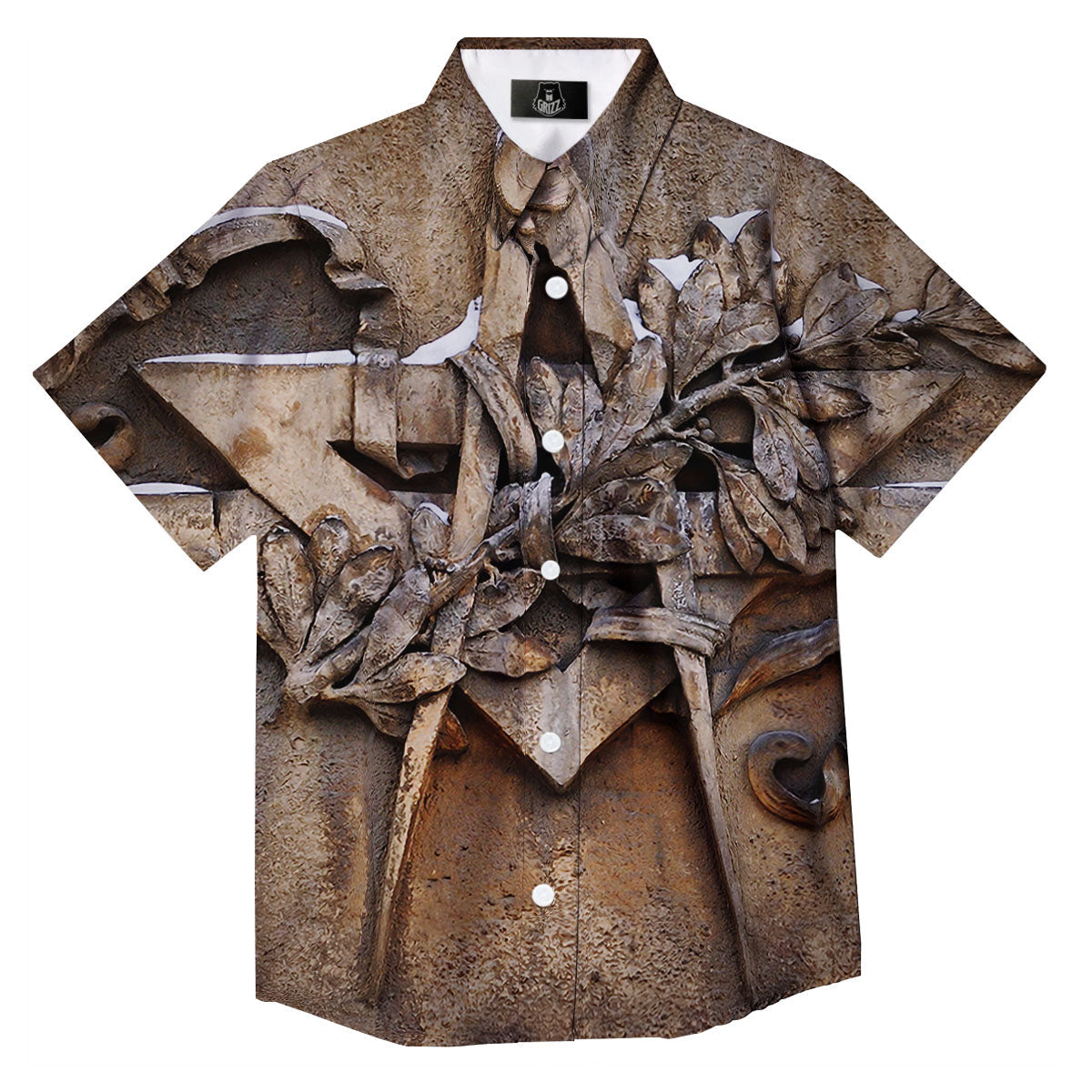 Emblem Freemasonry Print Button Up Shirt-grizzshop