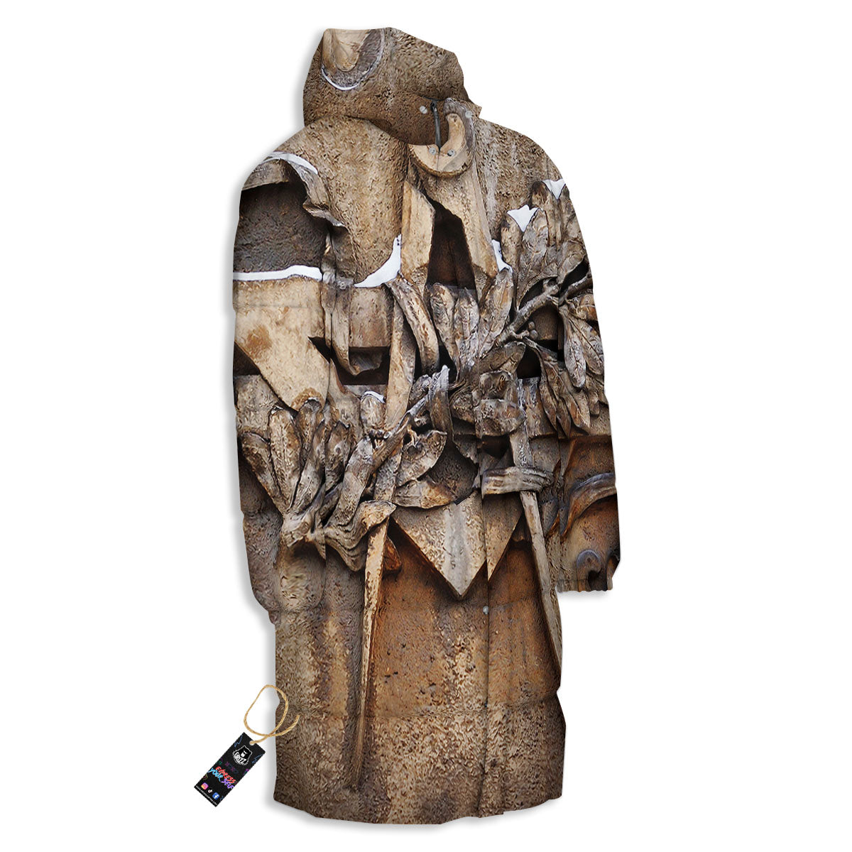 Emblem Freemasonry Print Long Down Jacket-grizzshop