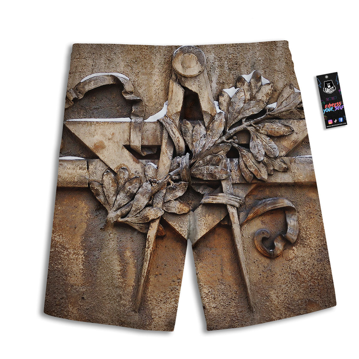 Ethnic Rose Native Tribal Print Pattern Men's Athletic Shorts