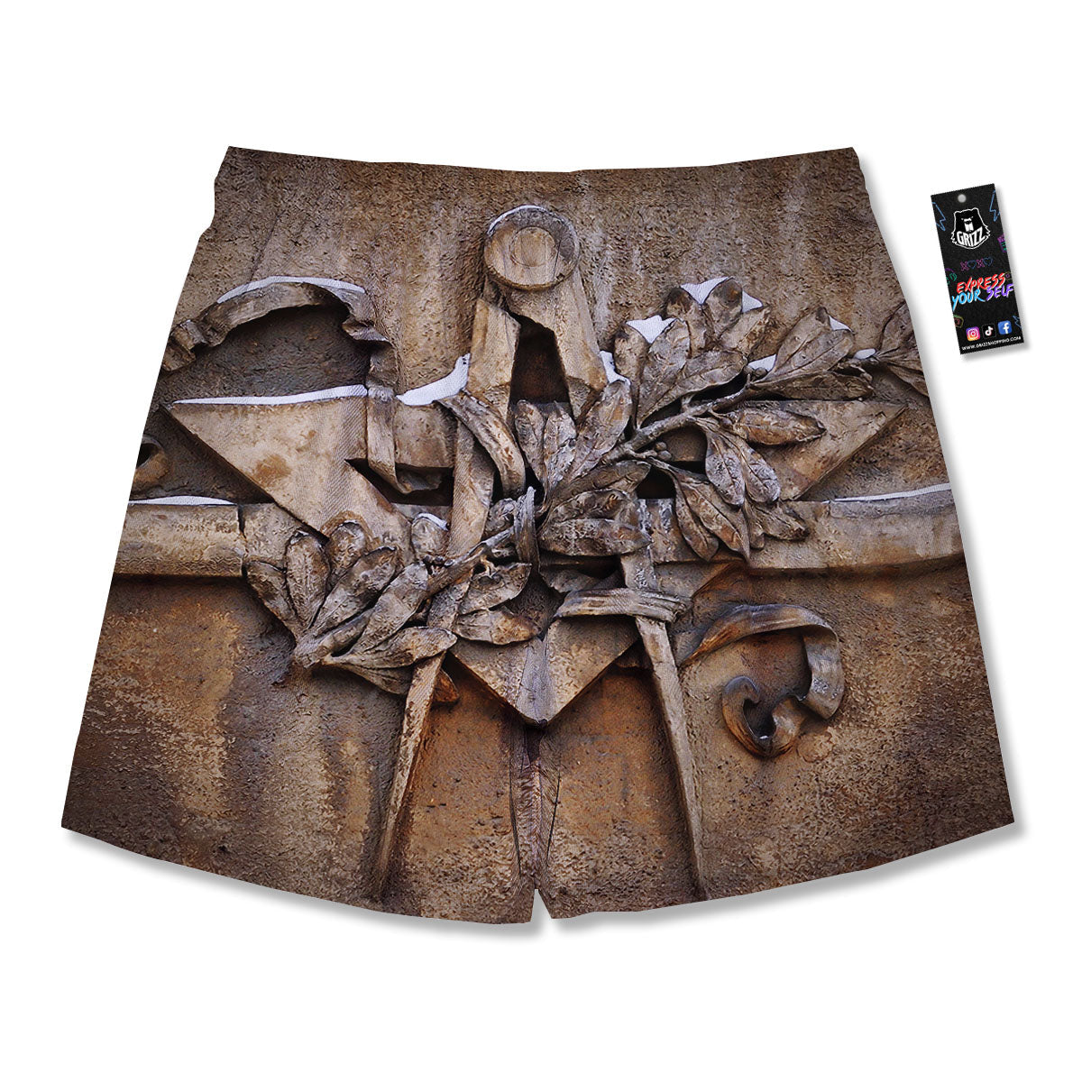 Emblem Freemasonry Print Men's Running Shorts-grizzshop