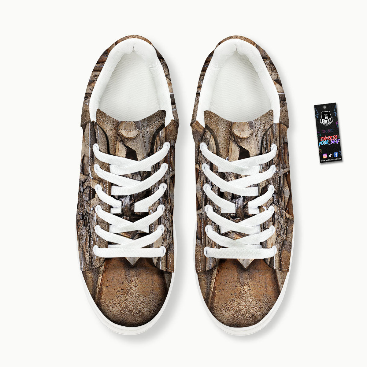 Emblem Freemasonry Print Platform Shoes-grizzshop