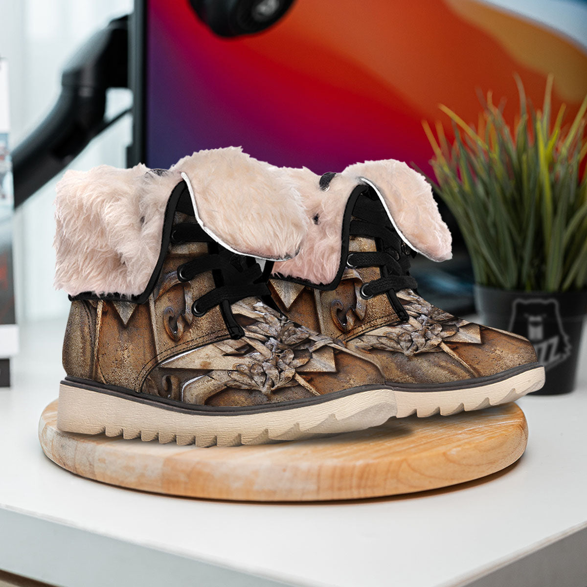 Emblem Freemasonry Print Snow Boots-grizzshop