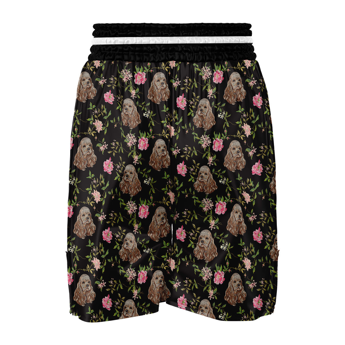 Embroidery Cocker spaniel Print Pattern Boxing Shorts-grizzshop