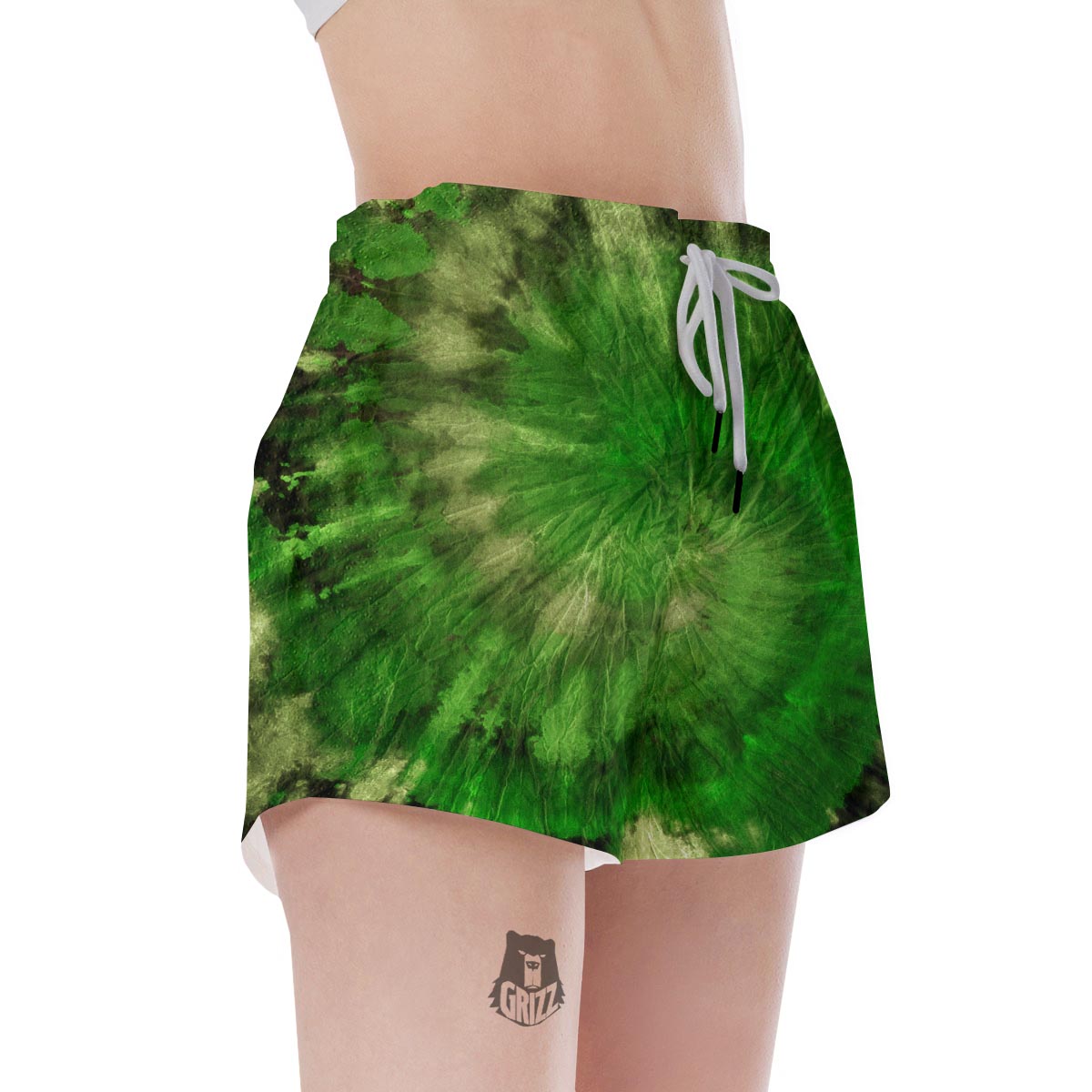 Emerald Green Tie Dye Women's Shorts-grizzshop