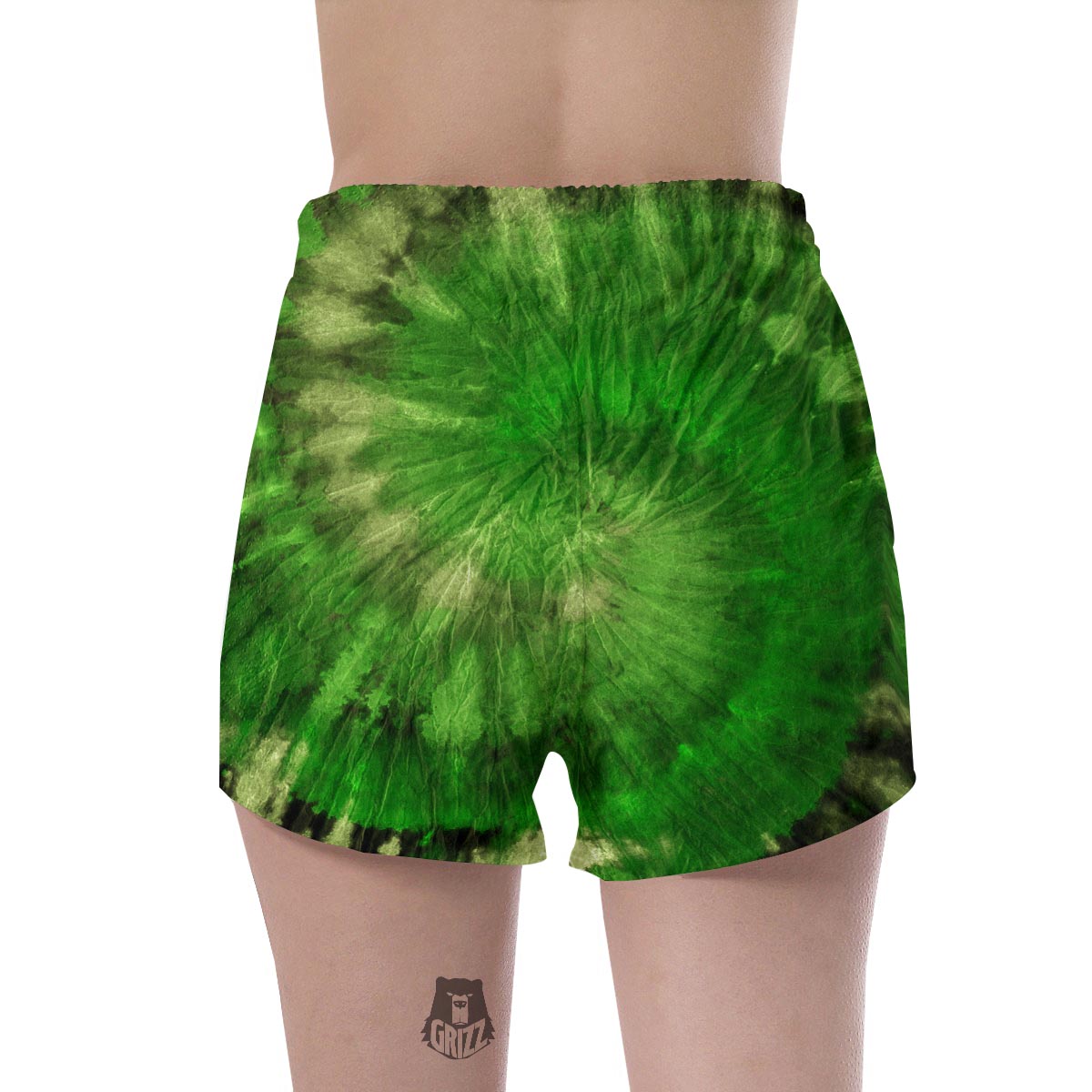 Emerald Green Tie Dye Women's Shorts-grizzshop