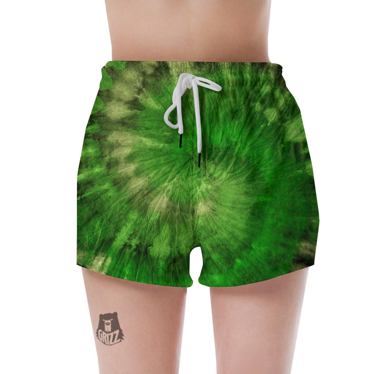 Emerald Green Tie Dye Women's Shorts-grizzshop