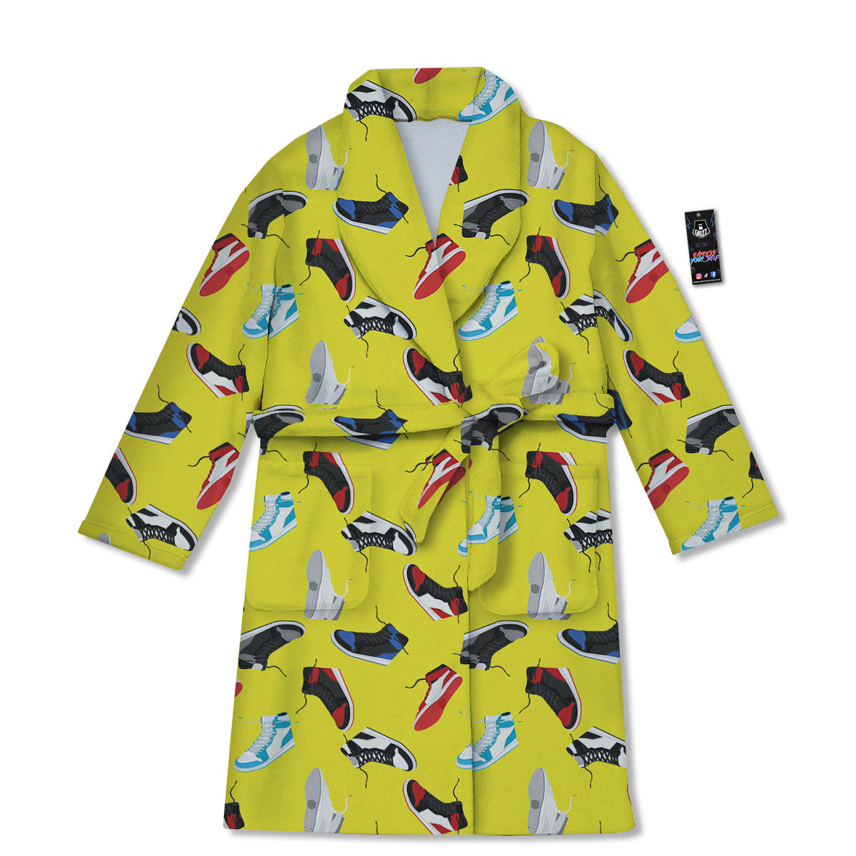 Emo Shoes Print Pattern Bathrobe-grizzshop