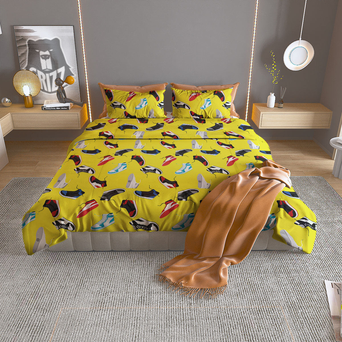 Emo Shoes Print Pattern Duvet Cover Bedding Set-grizzshop