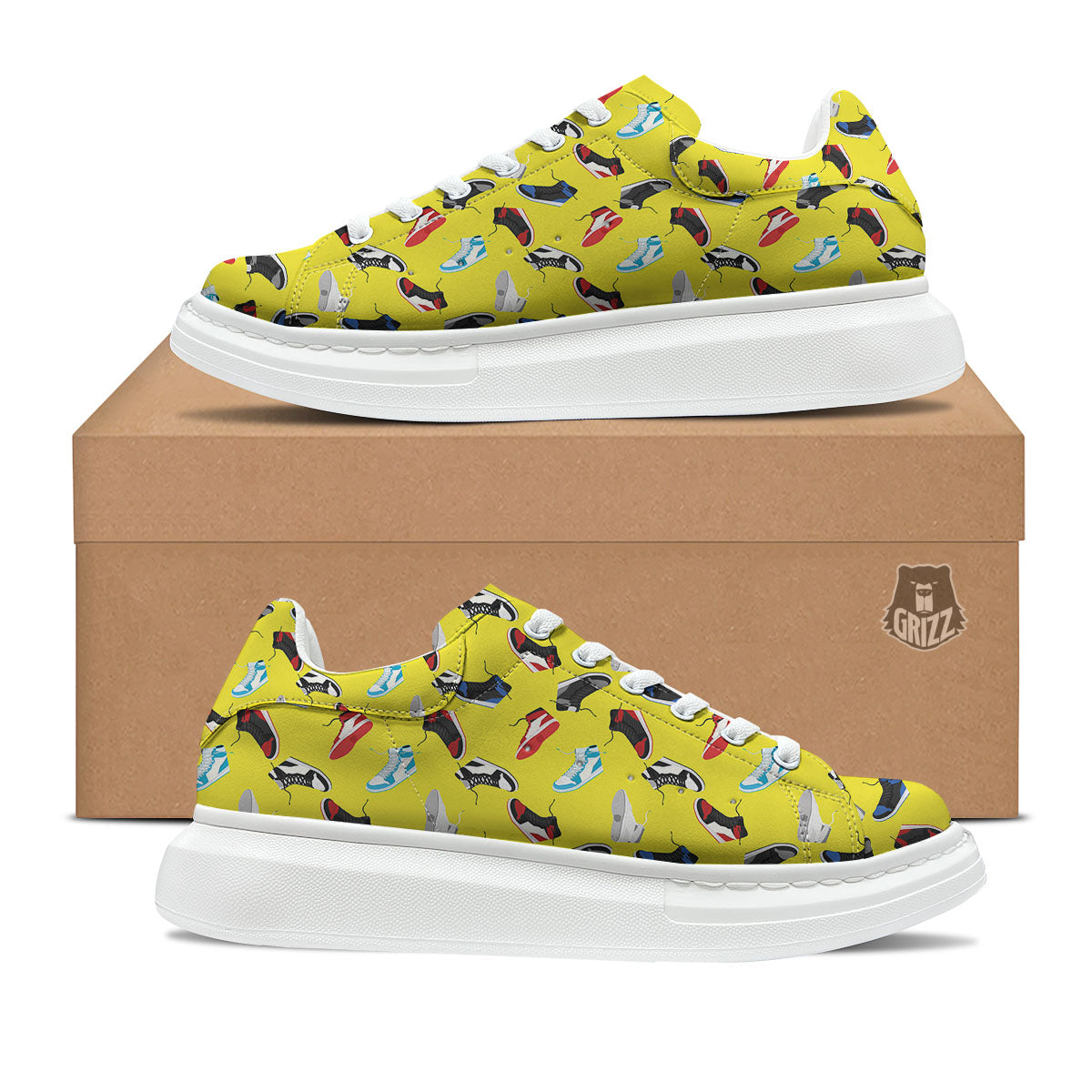 Emo Shoes Print Pattern Platform Shoes-grizzshop