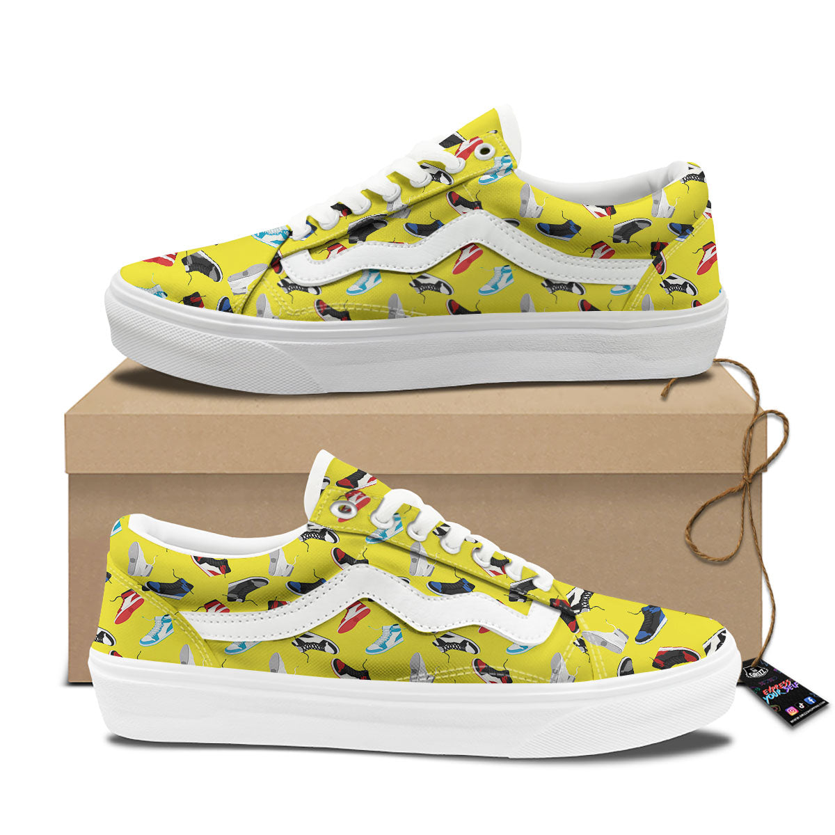 Emo Shoes Print Pattern Skate Shoes-grizzshop