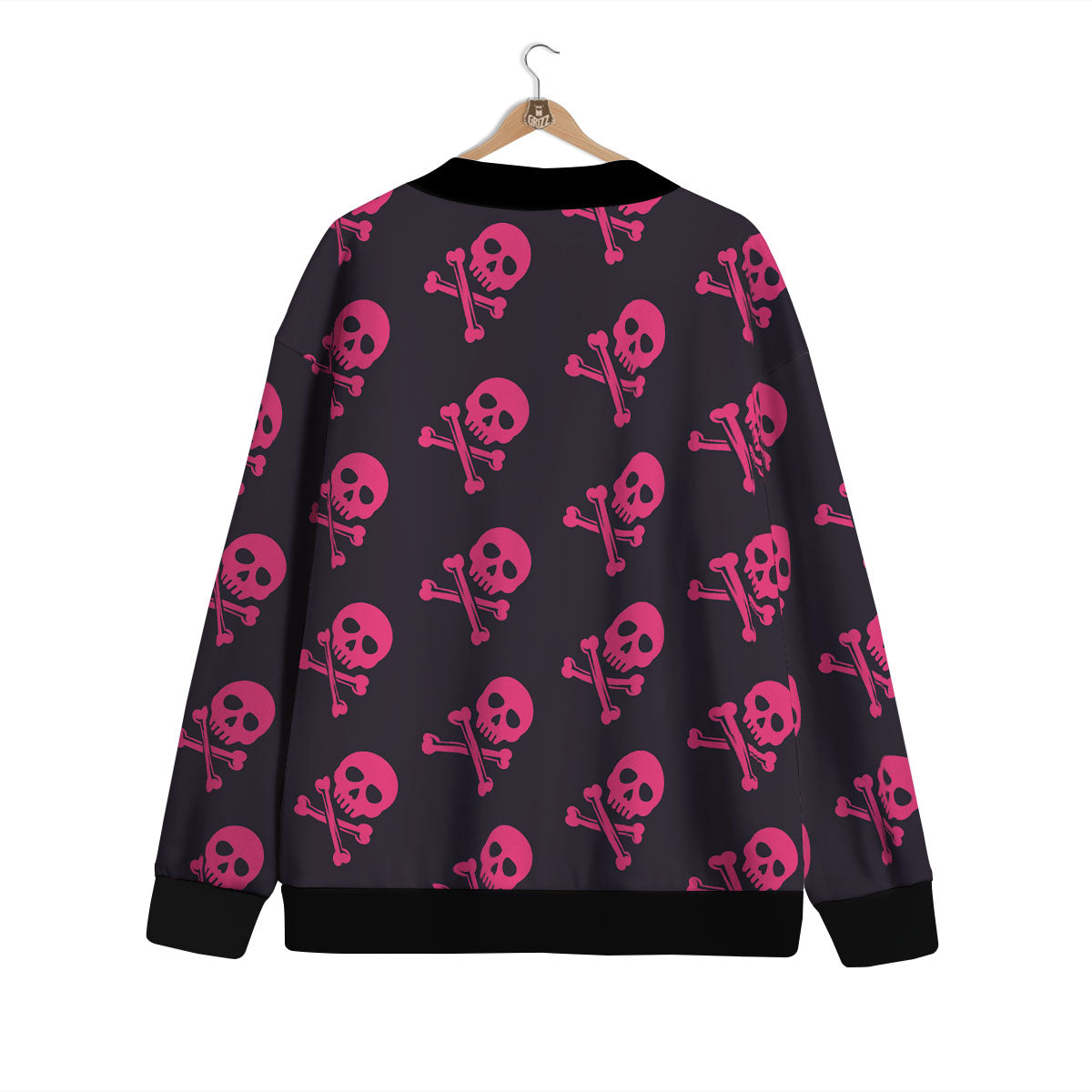 Emo Skull Pink Print Pattern Cardigan-grizzshop