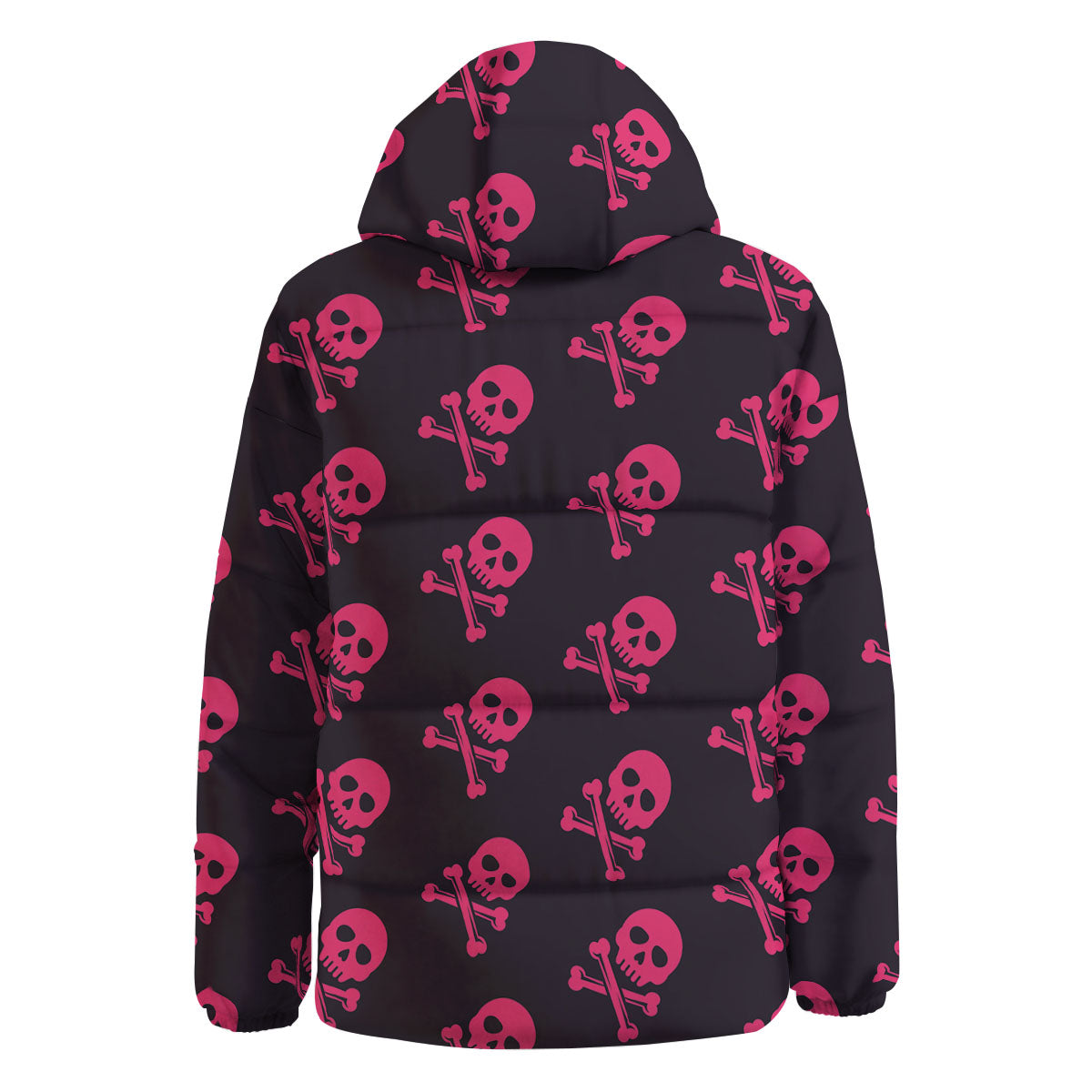 Emo Skull Pink Print Pattern Down Jacket-grizzshop