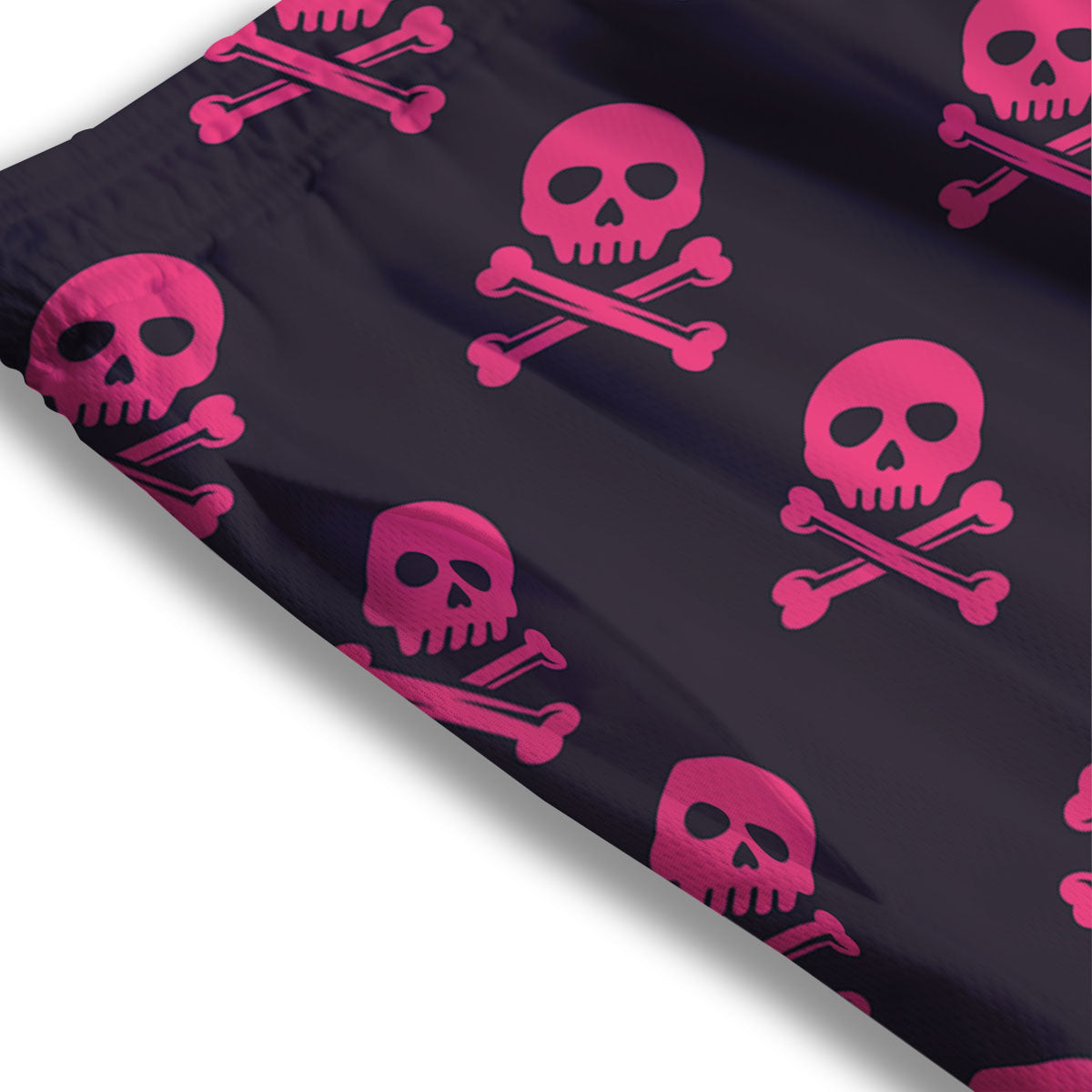 Emo Skull Pink Print Pattern Mesh Shorts