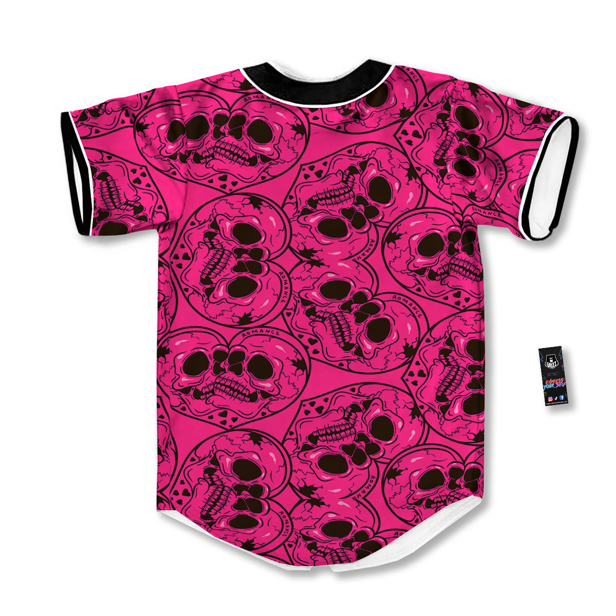 Emo Symbols Pink Print Pattern Baseball Jersey-grizzshop