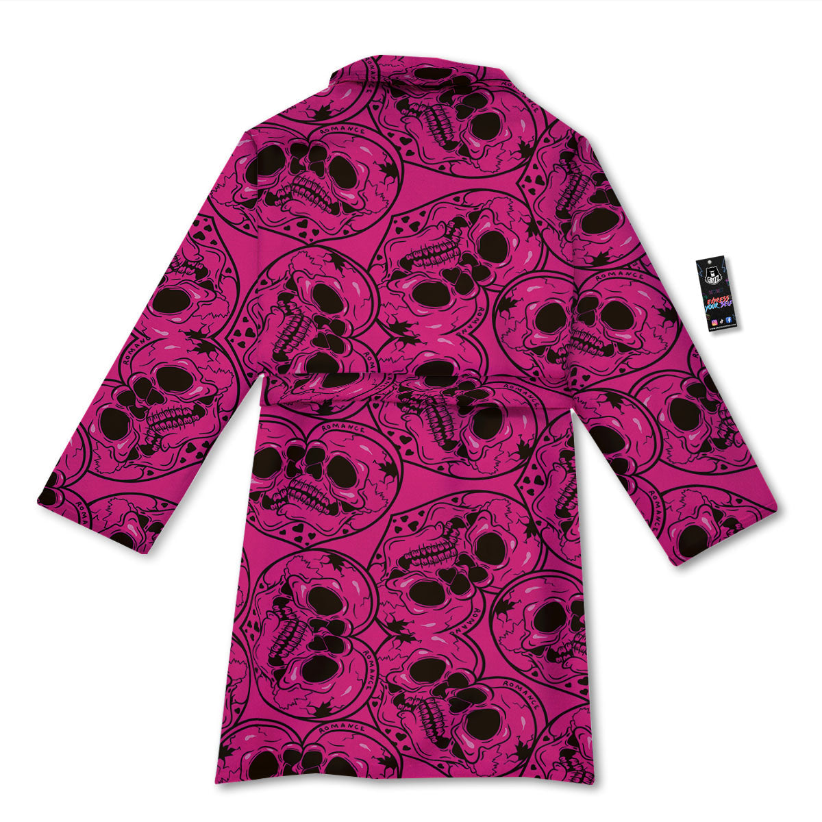 Emo Symbols Pink Print Pattern Bathrobe-grizzshop